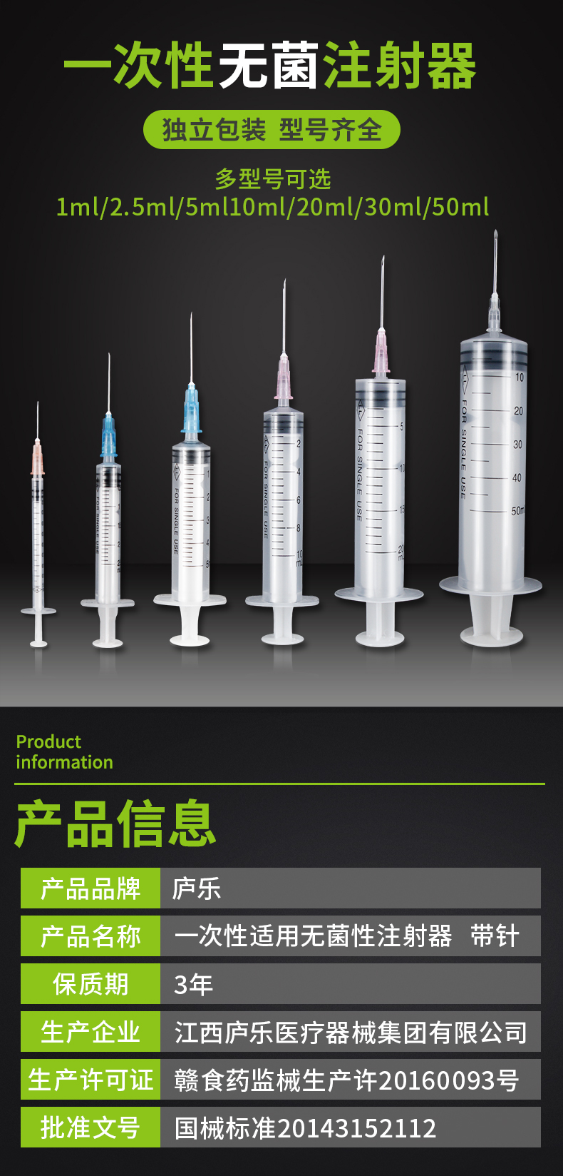 注射器型號